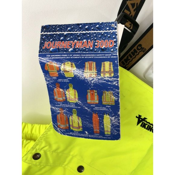 New Viking Journeyman 300D Overalls Bib Pants Hi-Viz Waterproof XXL Yellow - Picture 5 of 6